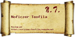 Noficzer Teofila névjegykártya